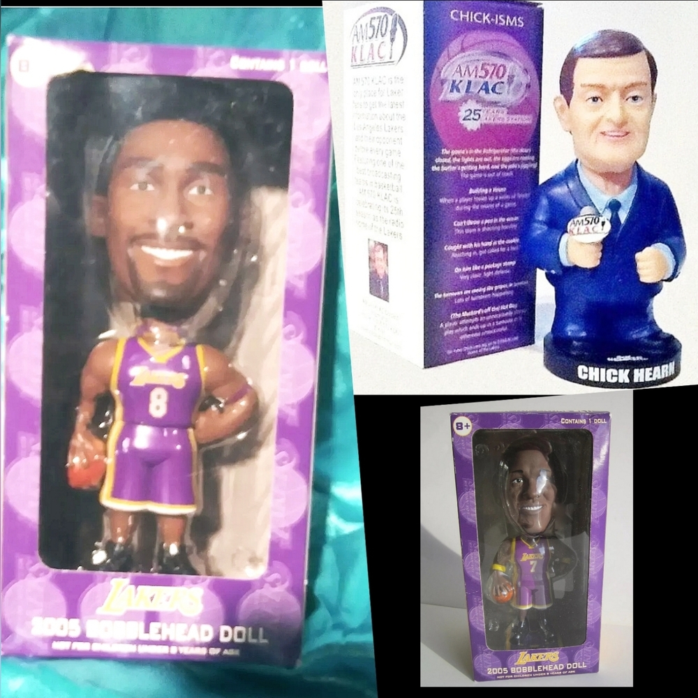 Early 2000's Los Angeles Lakers Bobbleheads ×3 Total